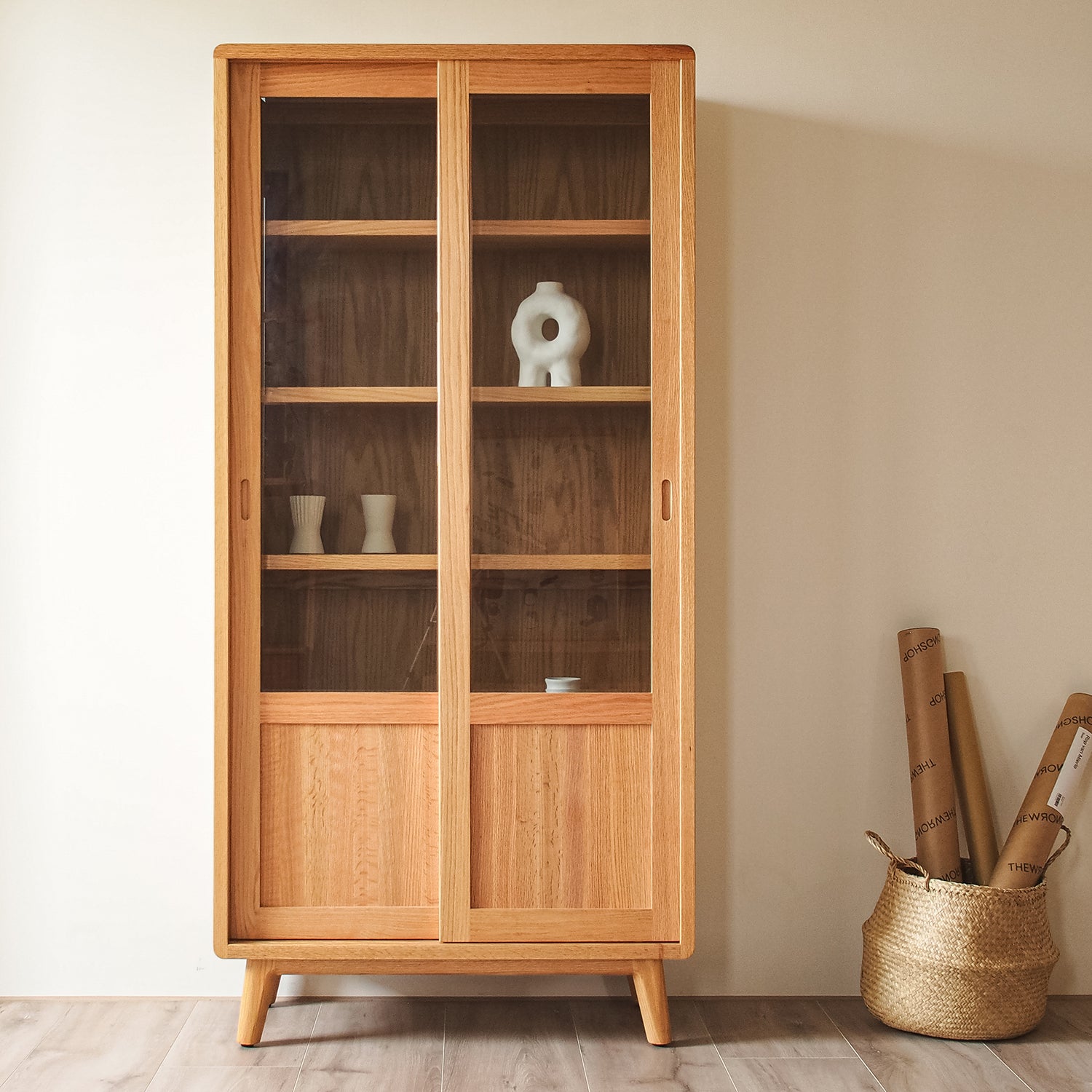 森手木工┃微風滑門玻璃高櫃