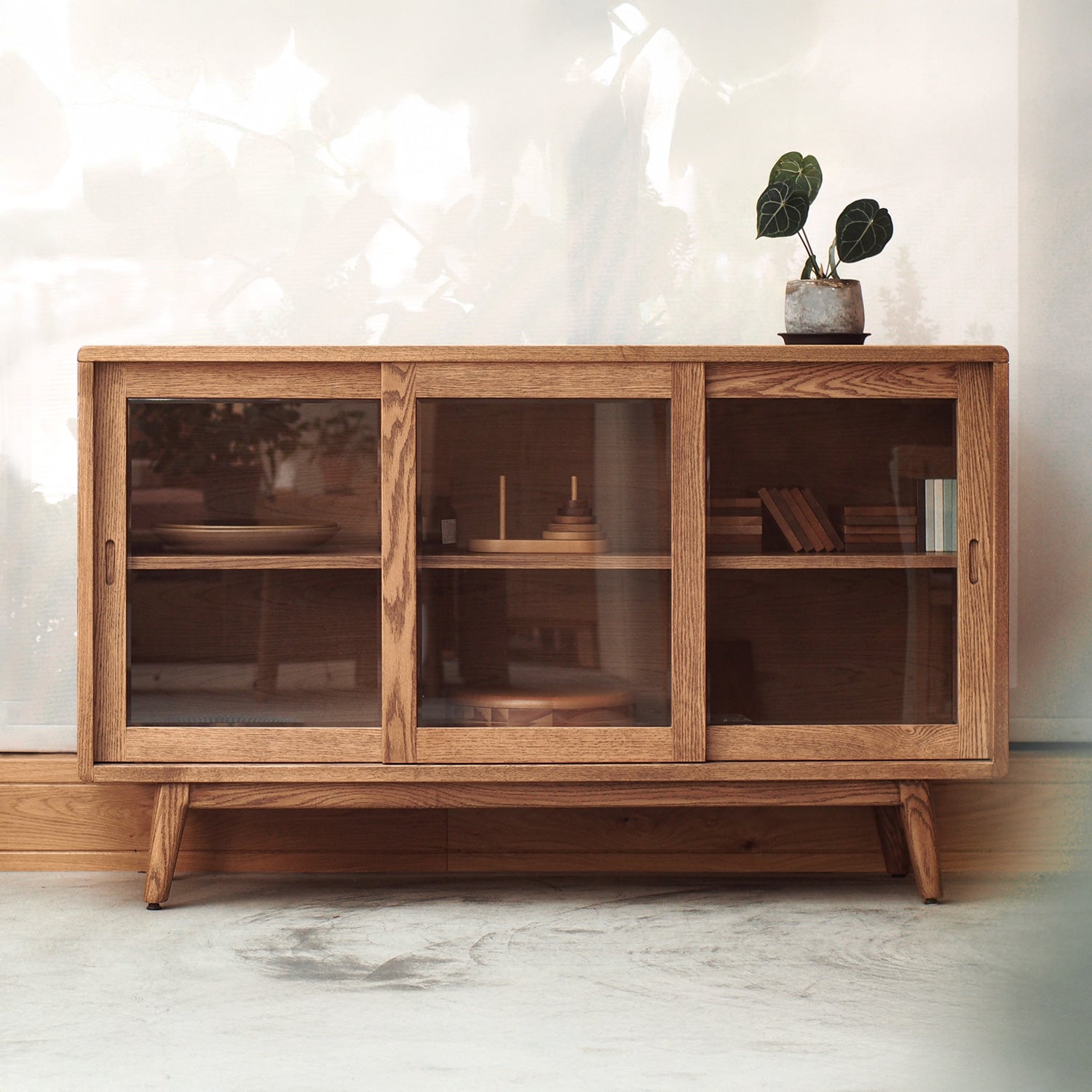 森手木工┃微風三滑門半高櫃