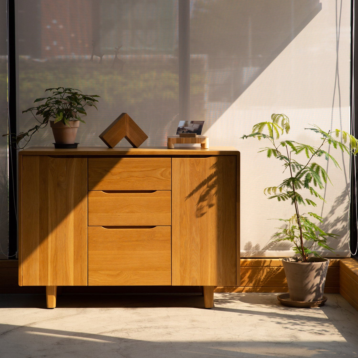 森手木工┃微森林三抽雙門半高櫃