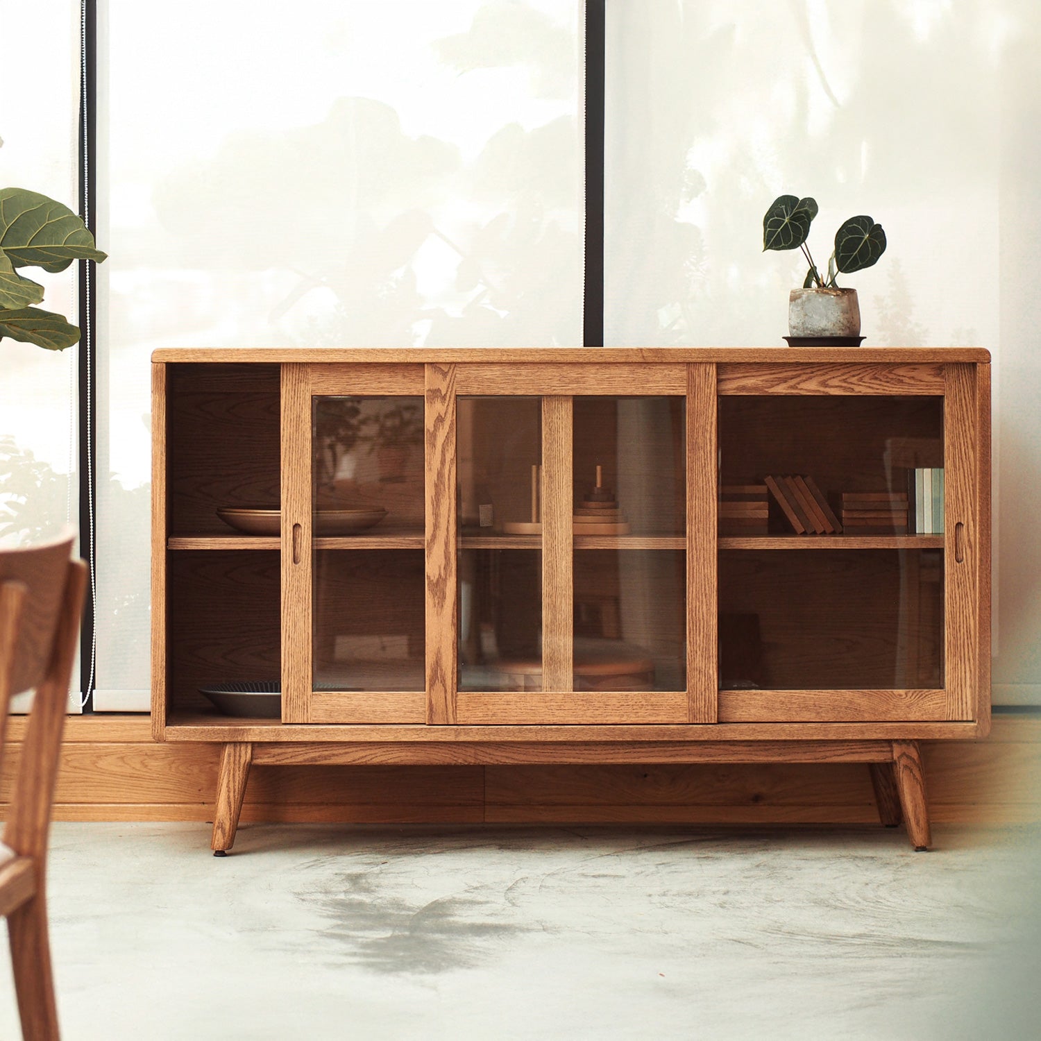 森手木工┃微風三滑門半高櫃