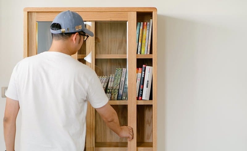 森手木工┃微風滑門玻璃高櫃