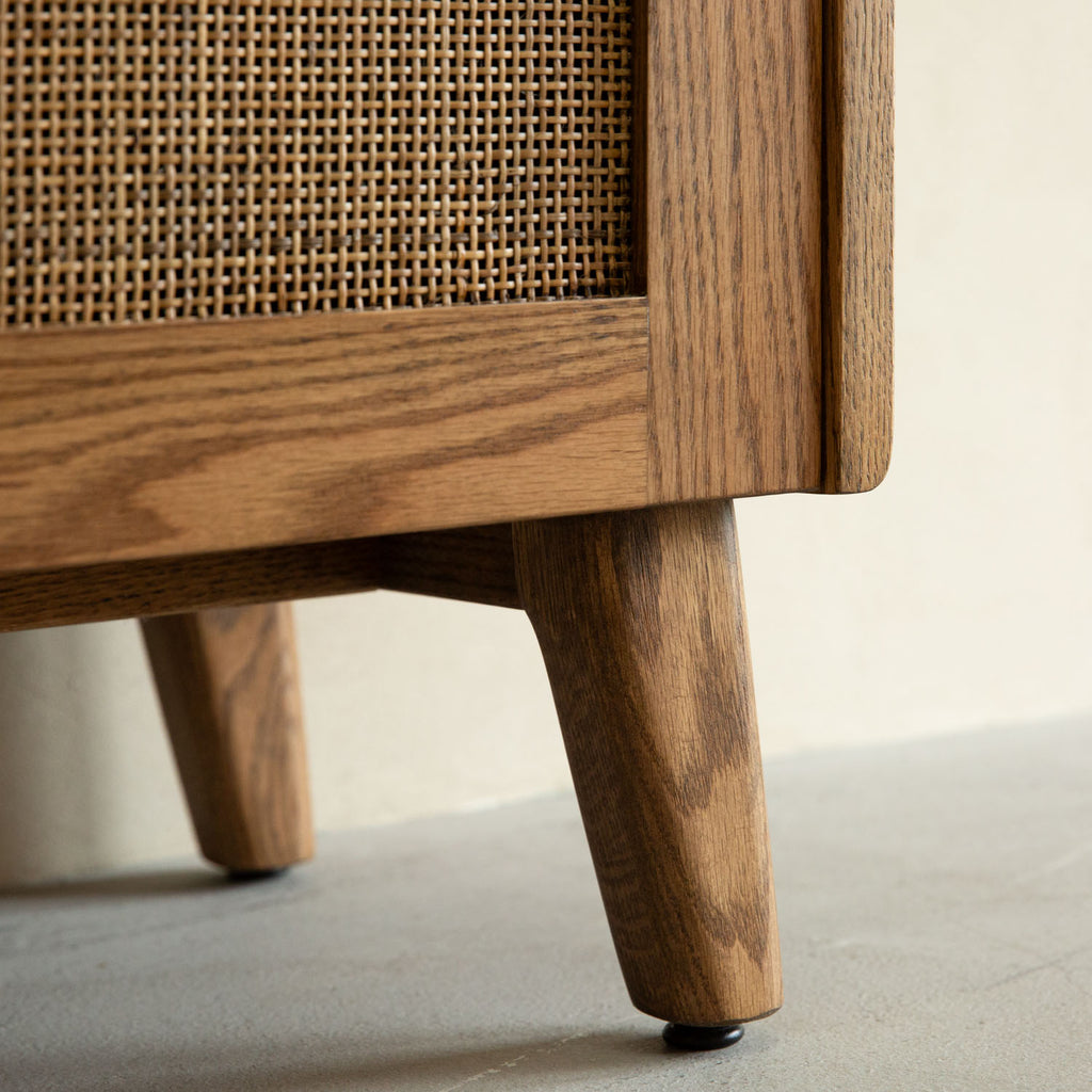 森手木工┃藤編雙門雙抽鞋櫃