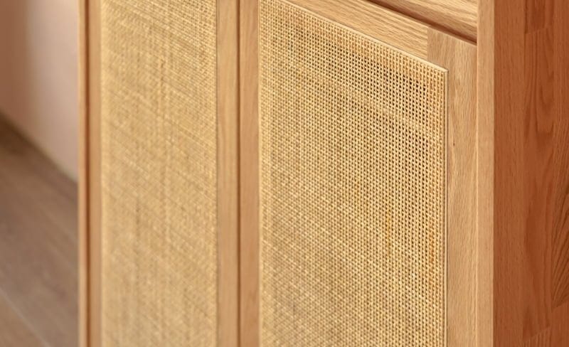 森手木工┃藤編雙門雙抽鞋櫃