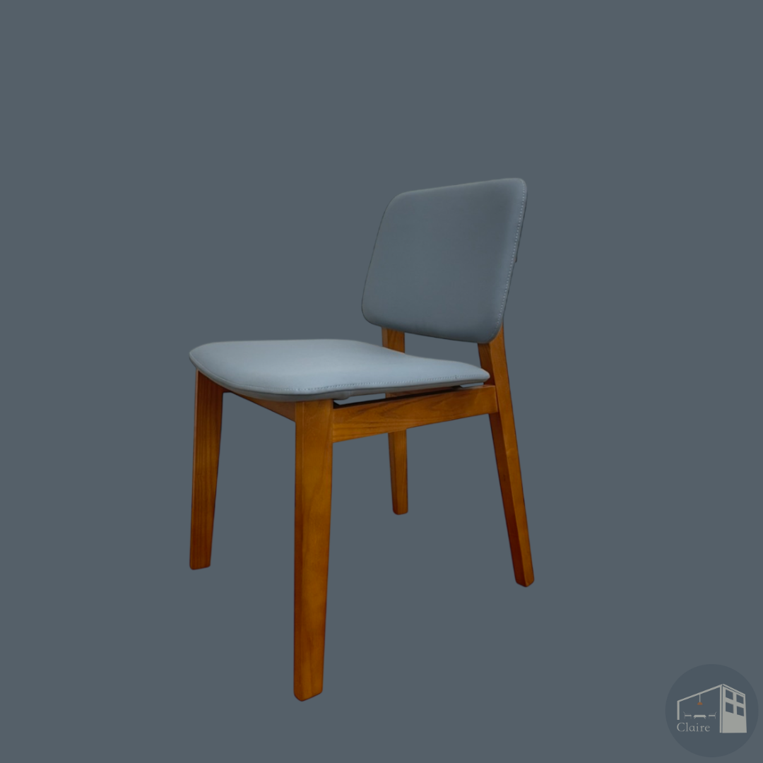 訂製家具｜彩虹椅（灰天藍）｜圓潤椅背 × 輕巧比例的日常餐椅