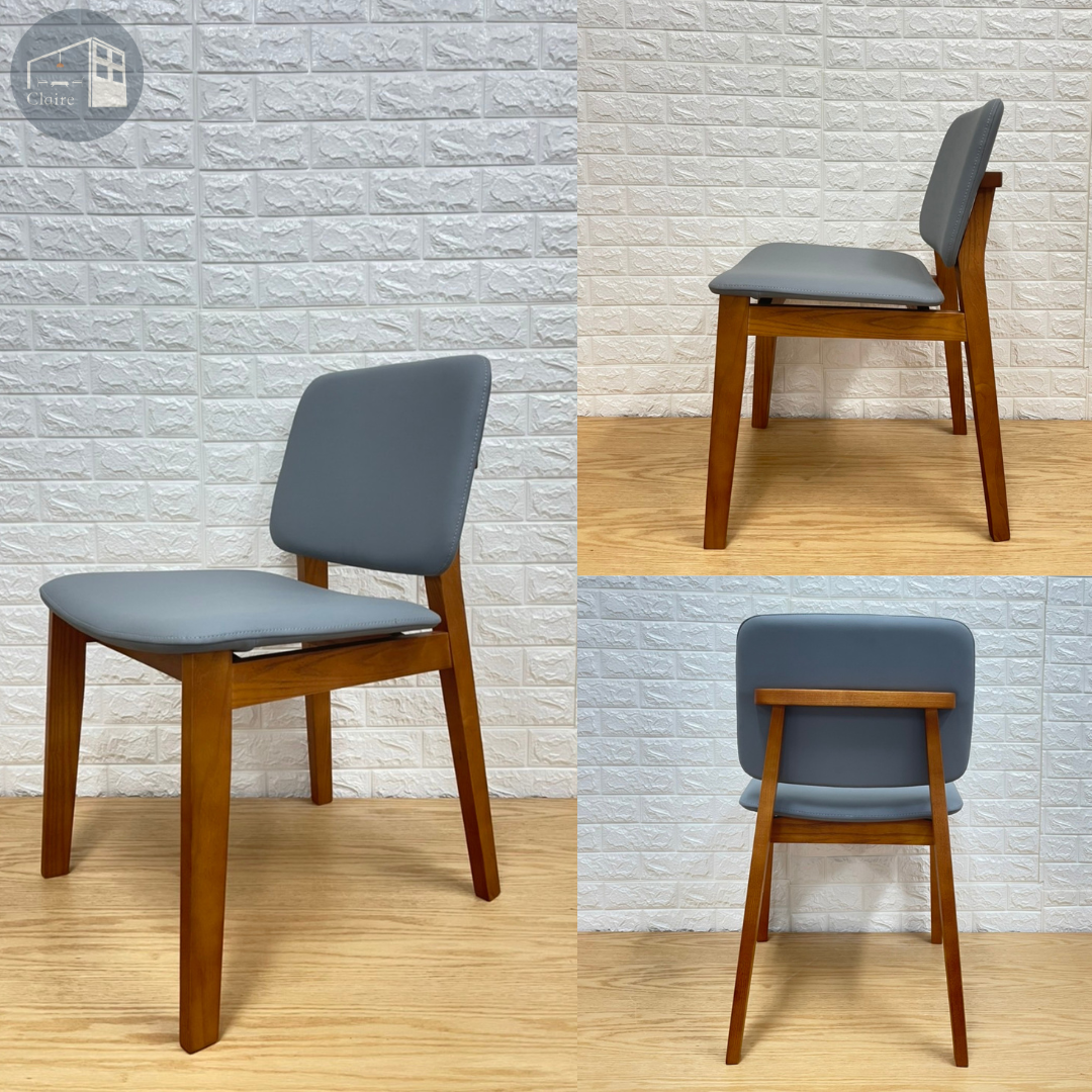 訂製家具｜彩虹椅（灰天藍）｜圓潤椅背 × 輕巧比例的日常餐椅