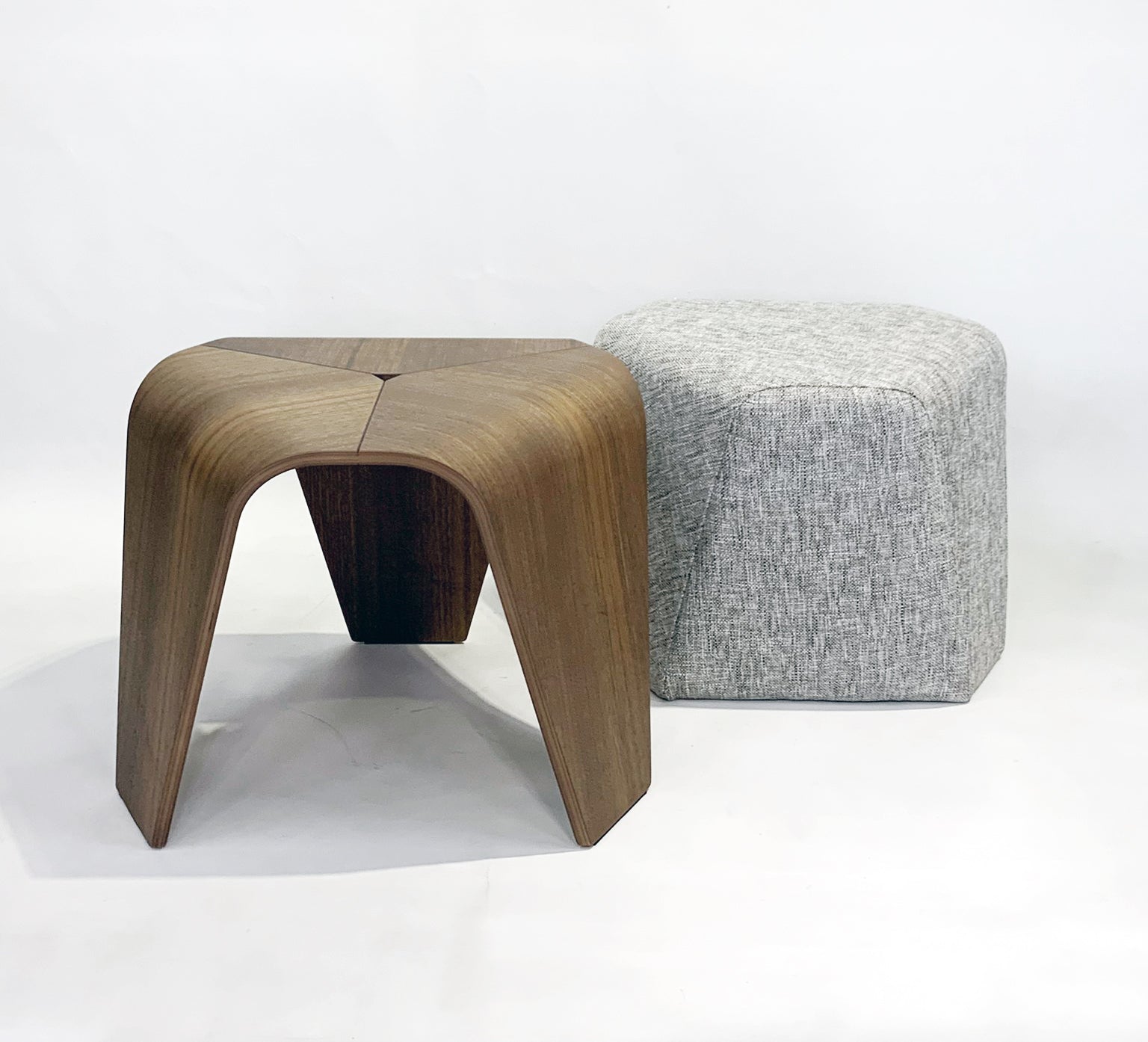 訂製家具｜NEST 木殼包覆 × 霧灰內心的多用途座几