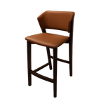 訂製家具｜深棕皮革吧檯椅 | 方正椅背・方弧坐墊